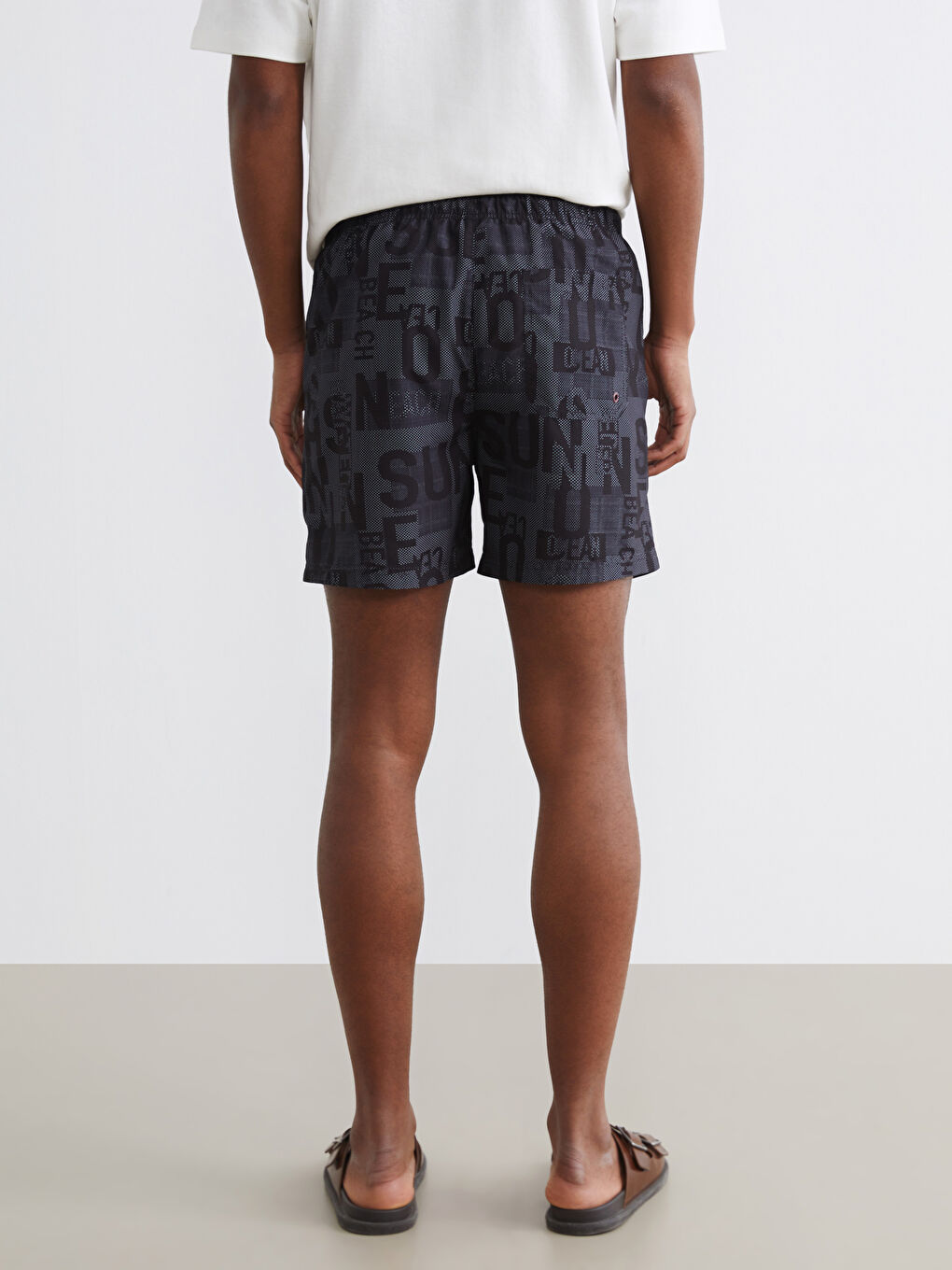 Мужские шорты для плавания с текстовым принтом-3