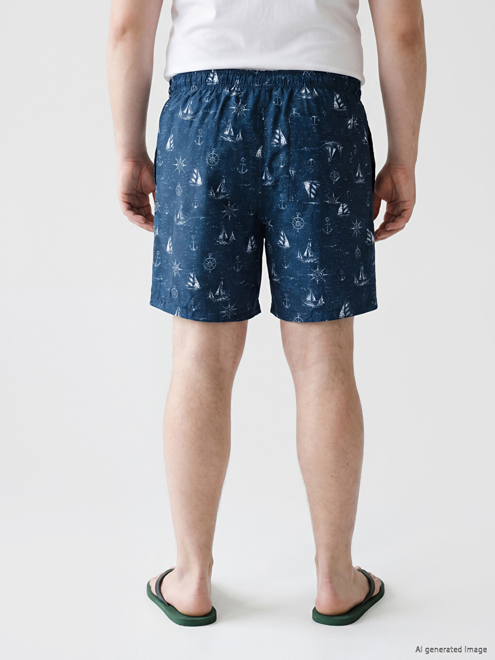 Knee Length Patterned Men's Swimming Shorts-3