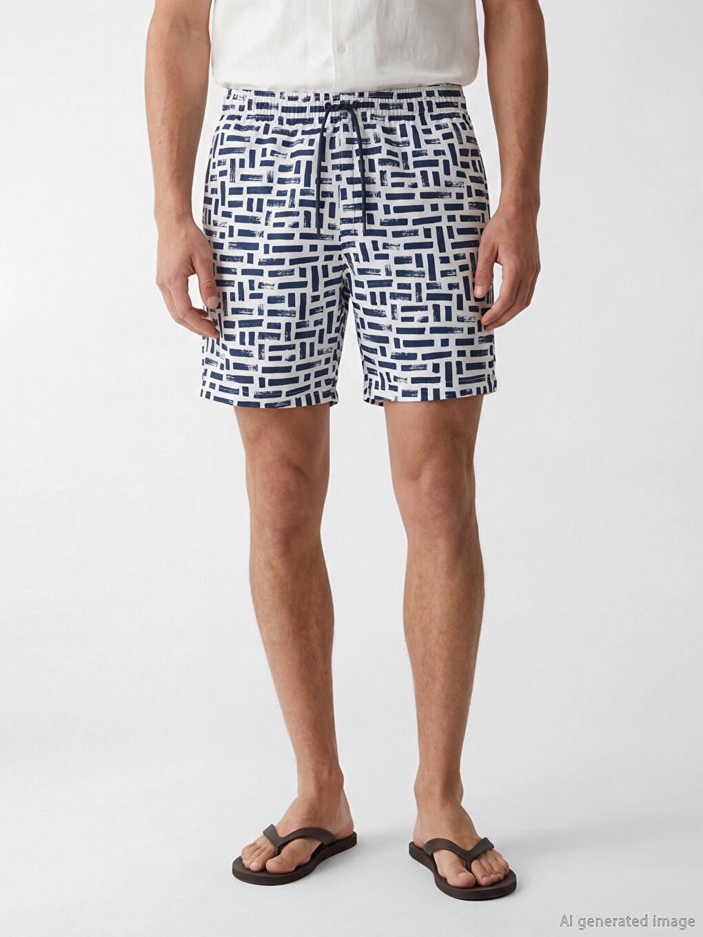 Άνδρας ΜΠΛΕ ΜΑΡΙΝ Σορτς κολύμβησης-1