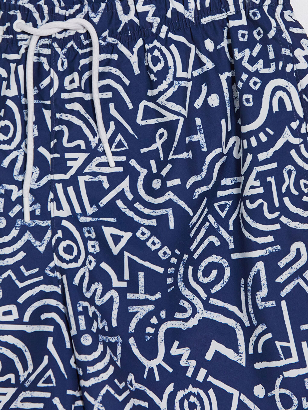 Lacivert Kısa Boy Desenli Erkek Deniz Şortu-2