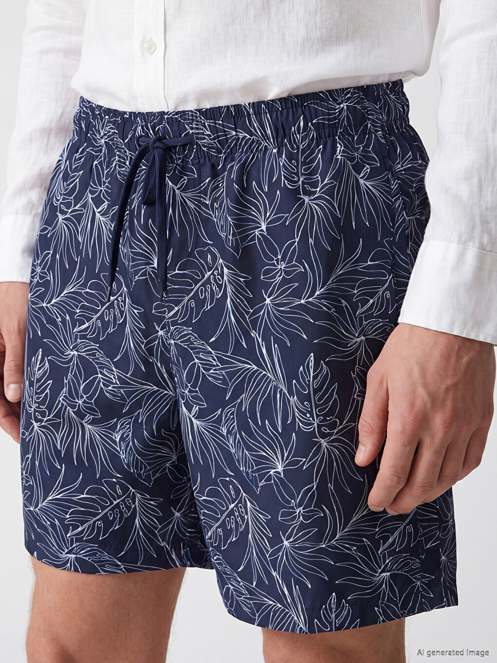 Knee Length Patterned Men's Swim Shorts-2
