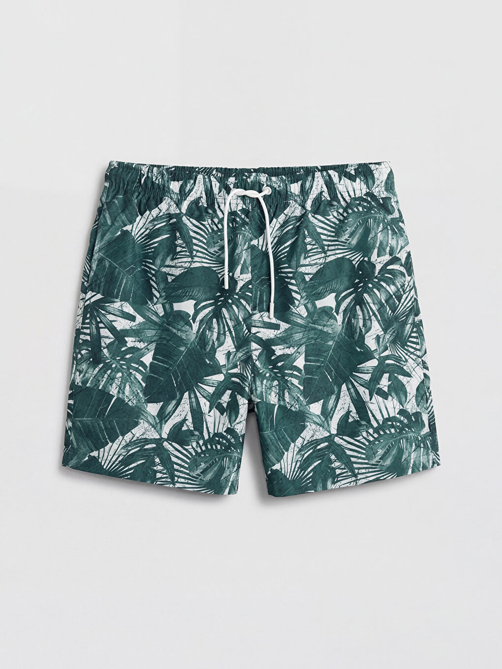 Yeşil Kısa Boy Desenli Erkek Deniz Şortu