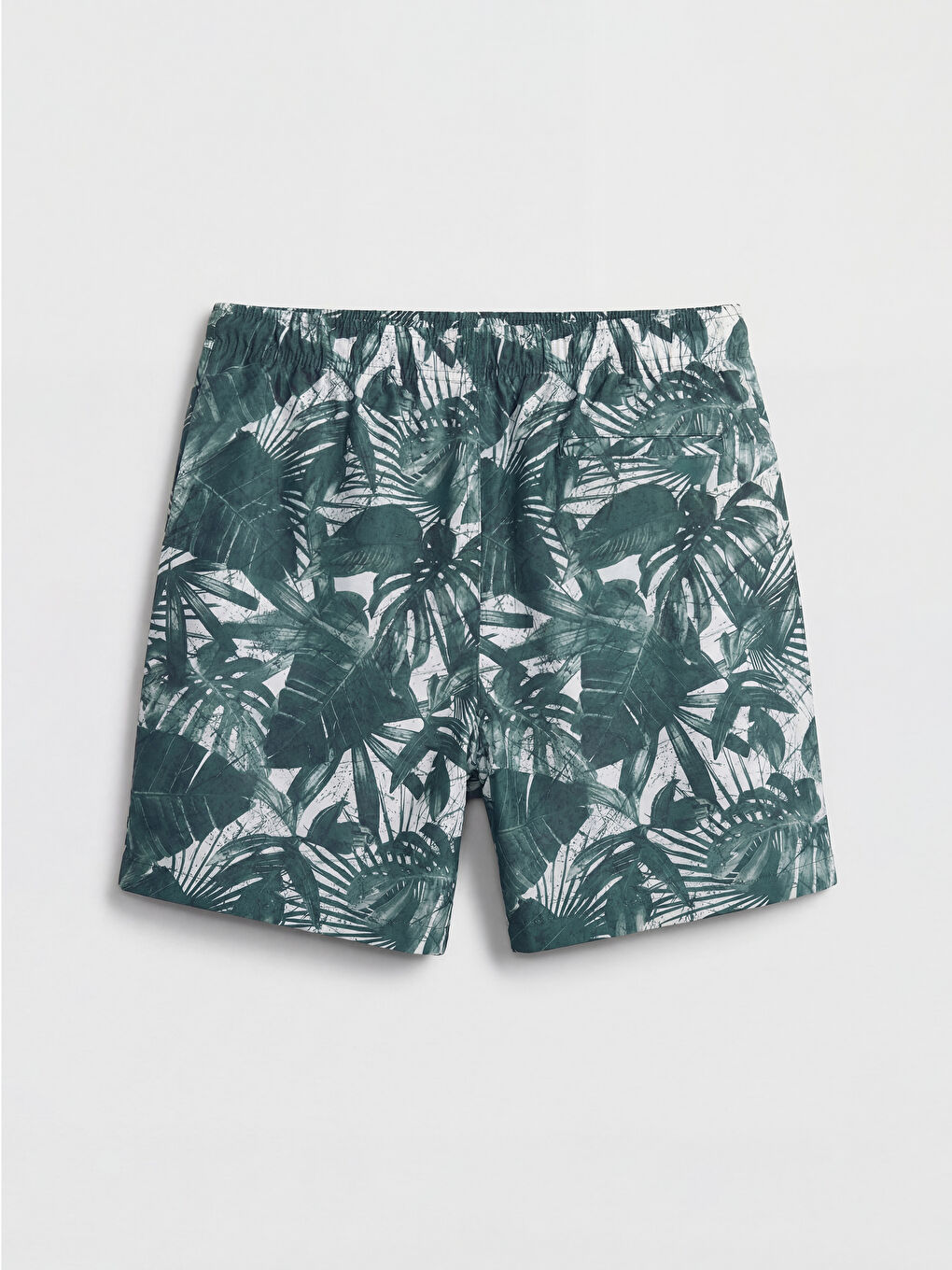 Yeşil Kısa Boy Desenli Erkek Deniz Şortu-1