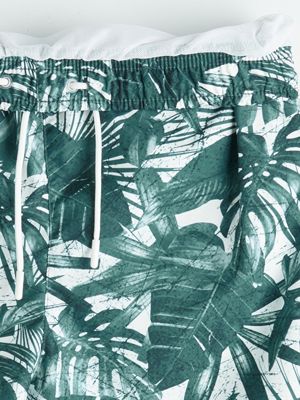 Yeşil Kısa Boy Desenli Erkek Deniz Şortu-2