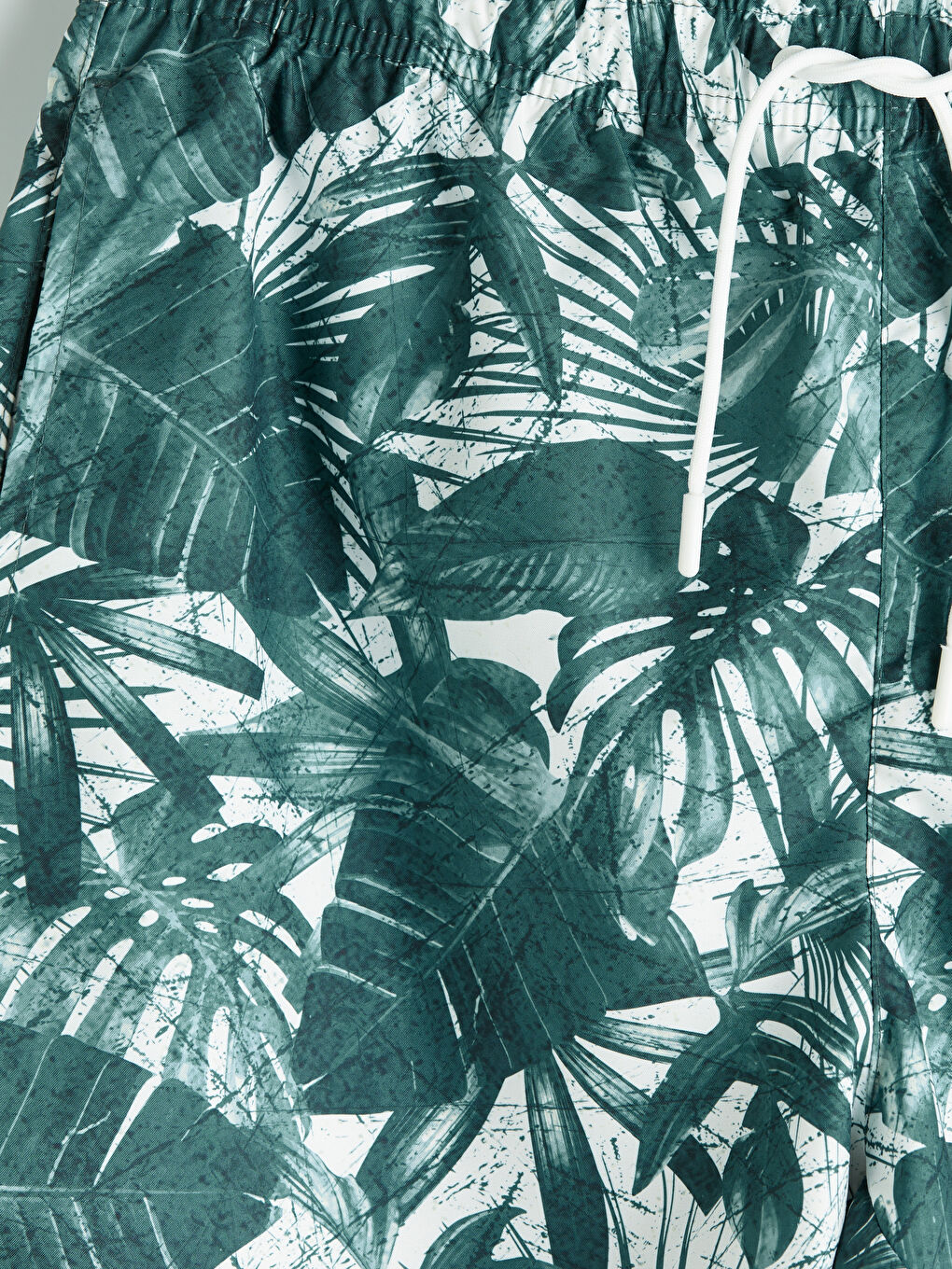 Yeşil Kısa Boy Desenli Erkek Deniz Şortu-3