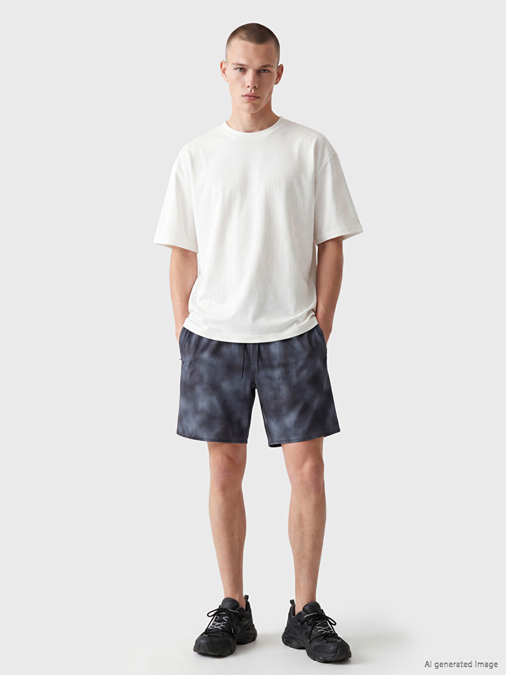 Short Patterned Men's Swimming Shorts-1