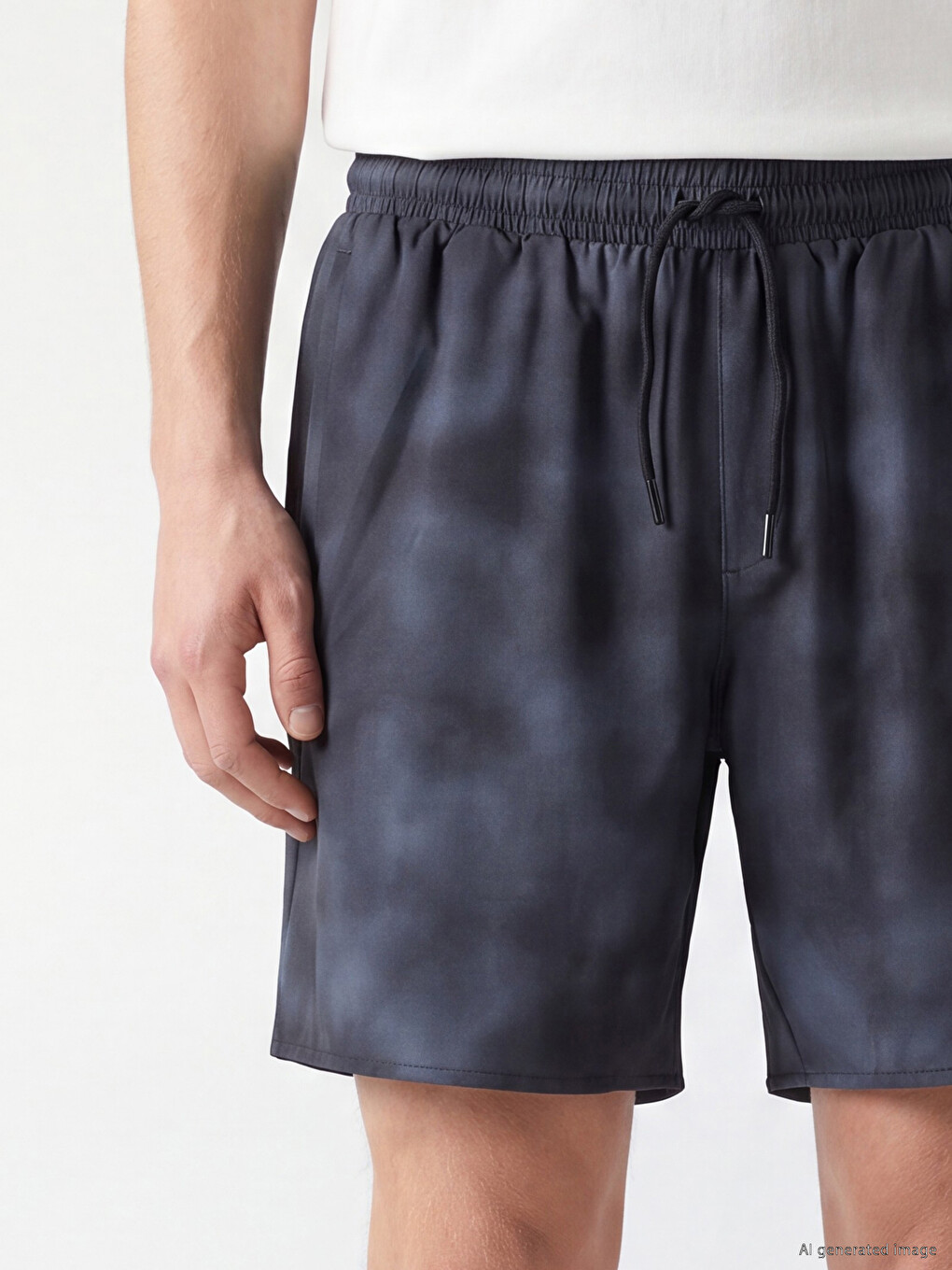 Short Patterned Men's Swimming Shorts-2