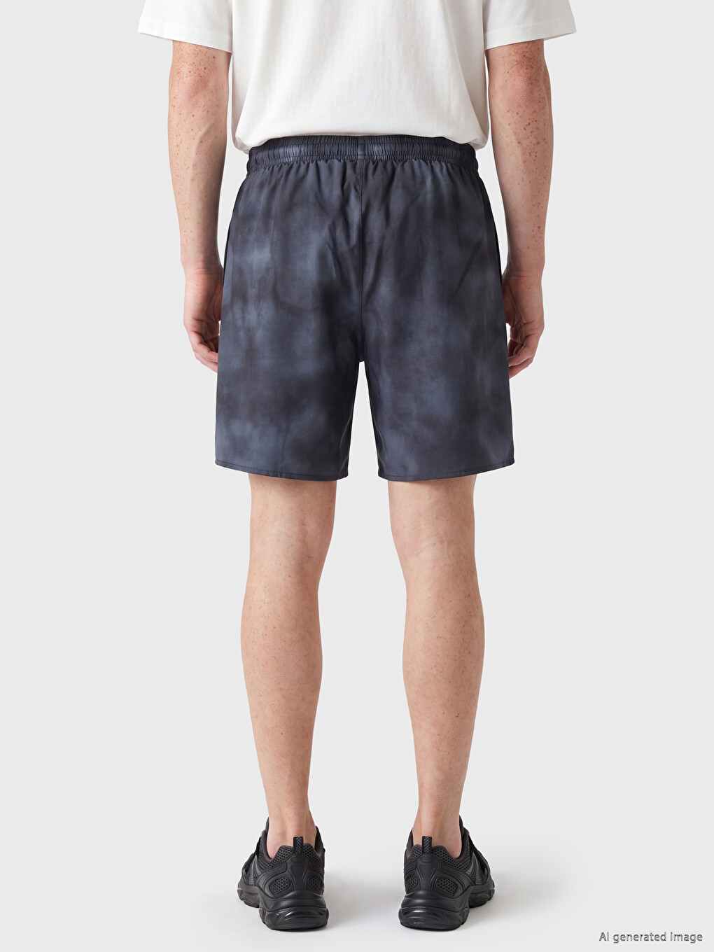 Short Patterned Men's Swimming Shorts-3