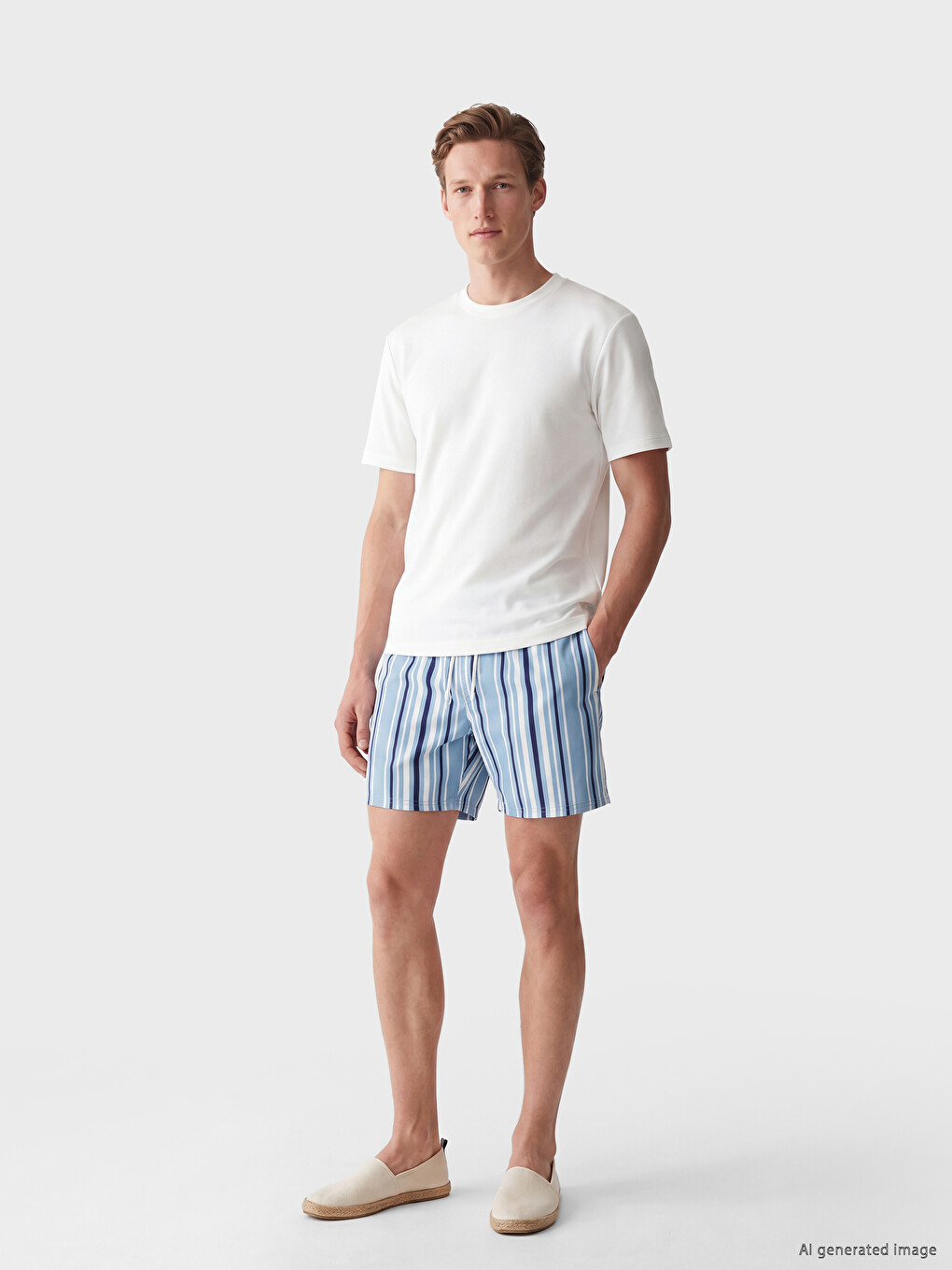 Short Striped Men's Swimming Shorts