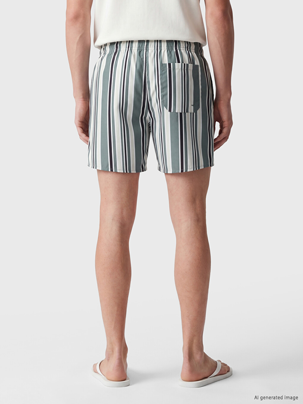 Short Striped Men's Swimming Shorts-3