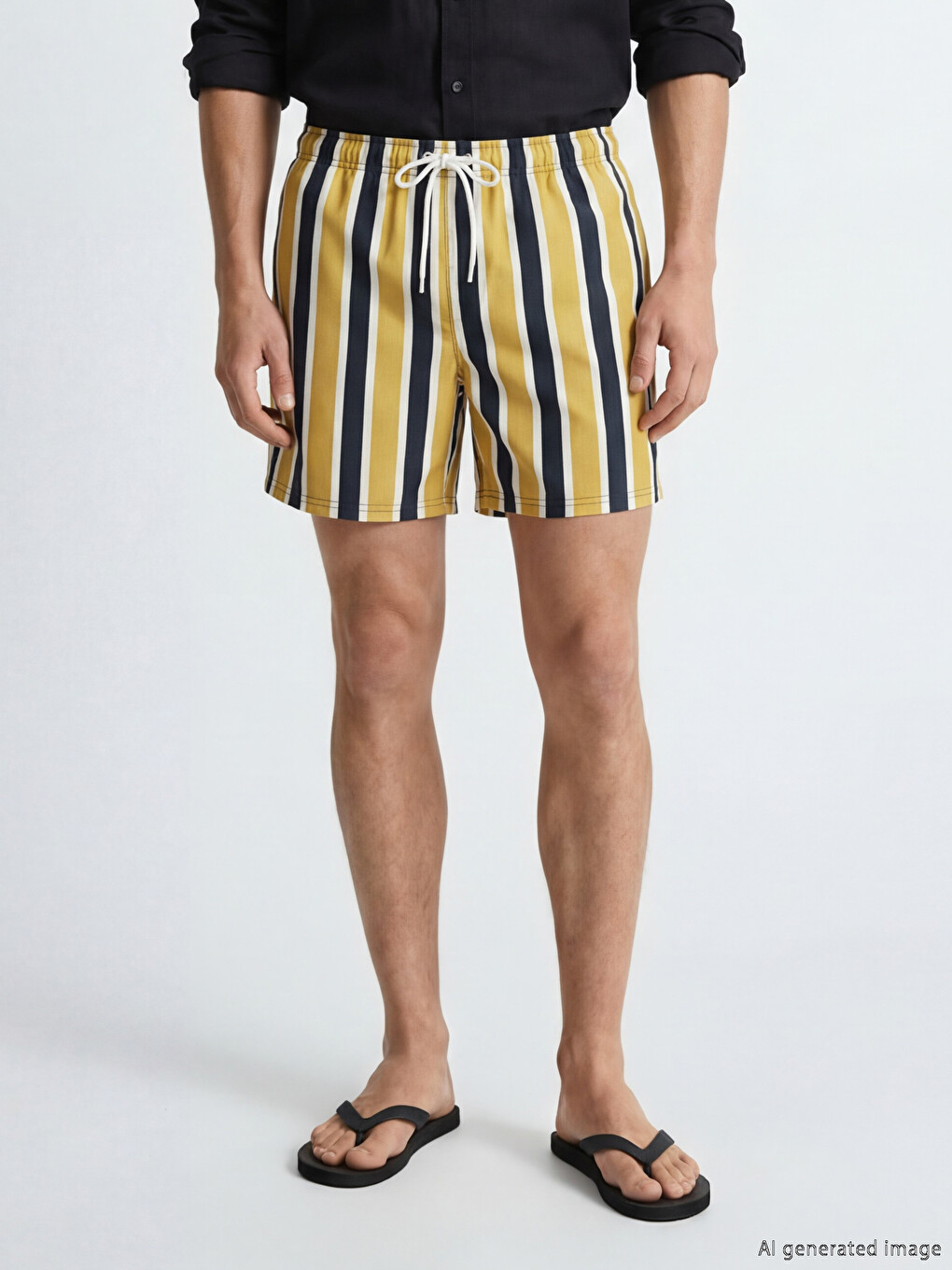 Short Striped Men's Swim Shorts-1