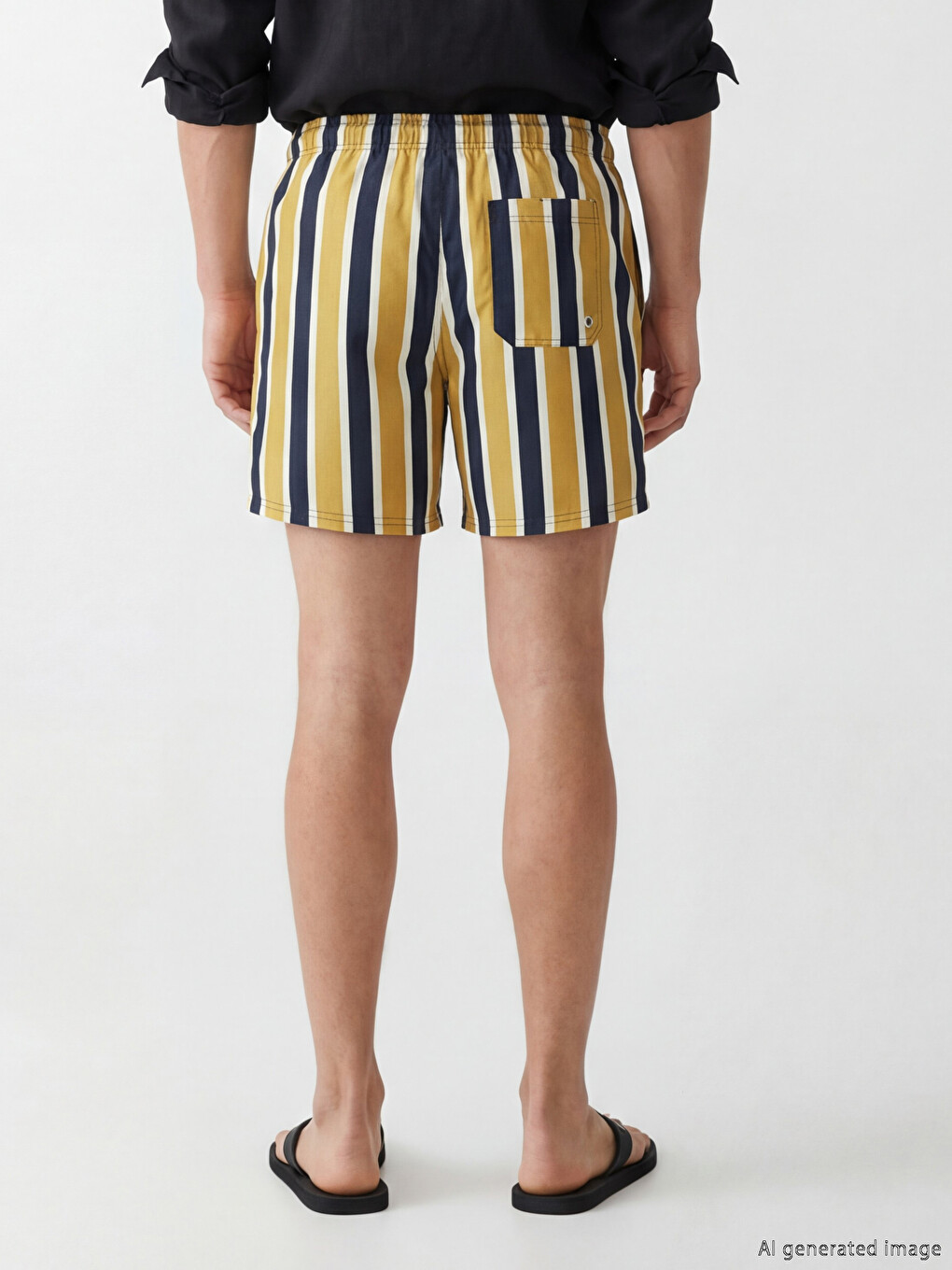 Short Striped Men's Swim Shorts-2