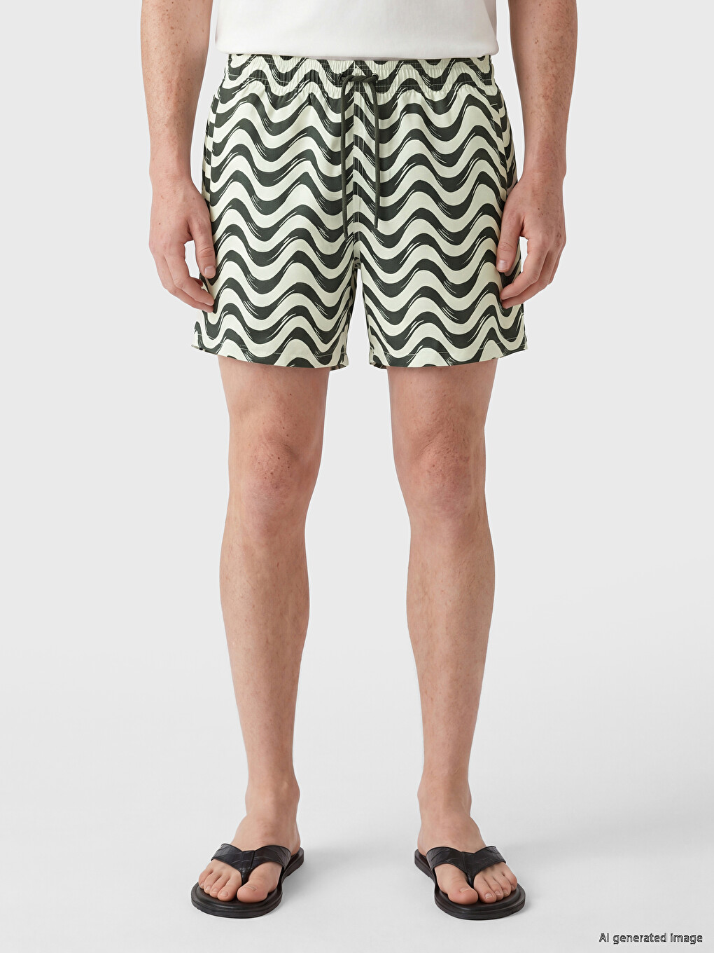 Short Patterned Men's Swim Shorts-1
