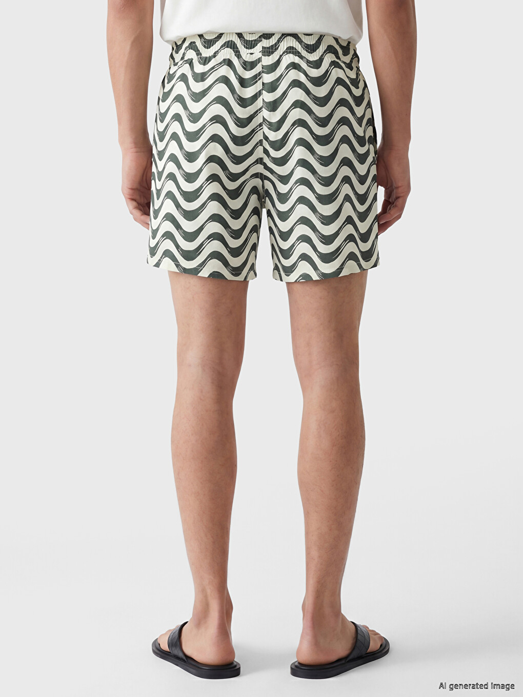 Short Patterned Men's Swim Shorts-3