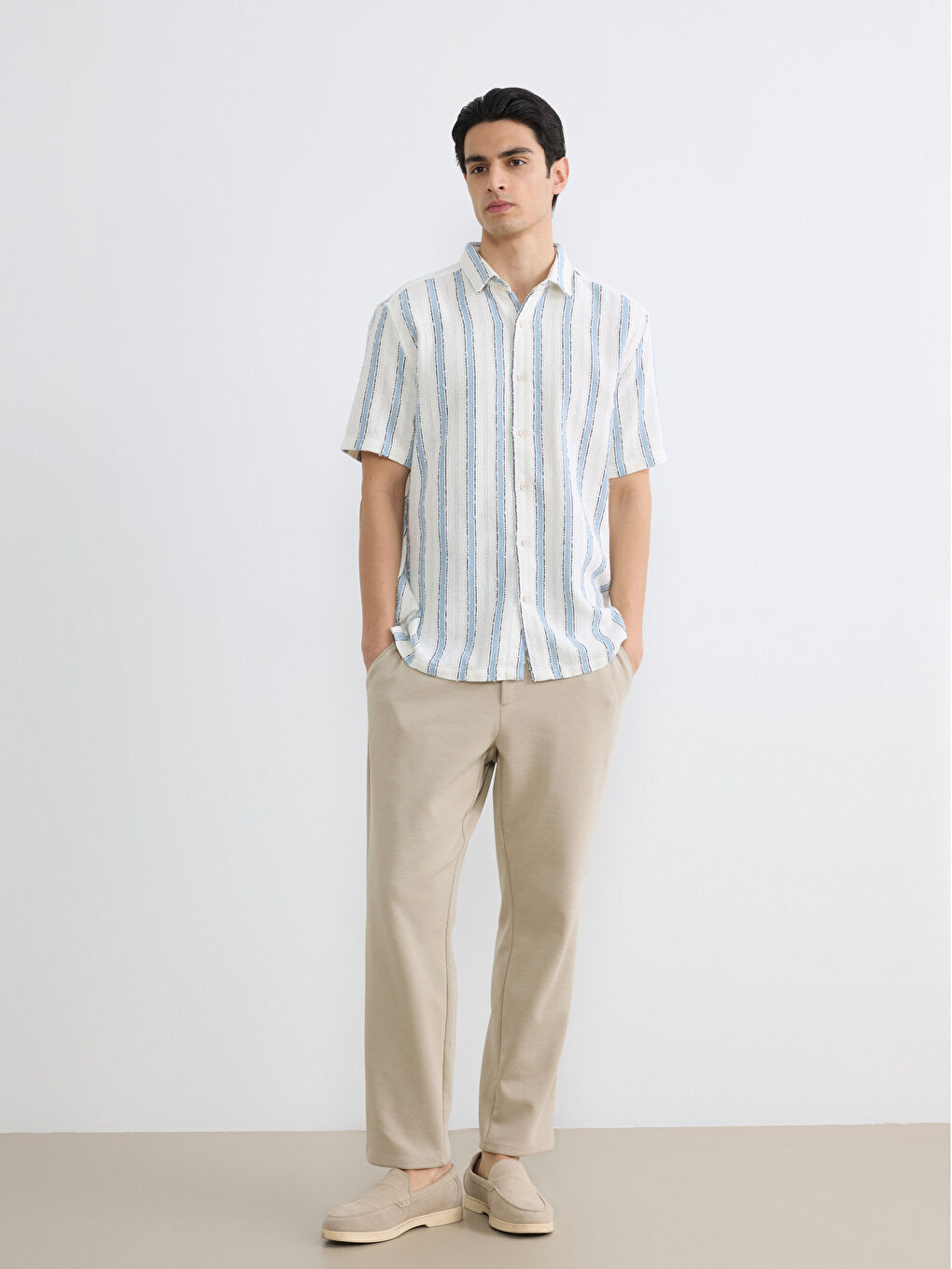 Cămașă Vărgată Regular Fit pentru Bărbați-1