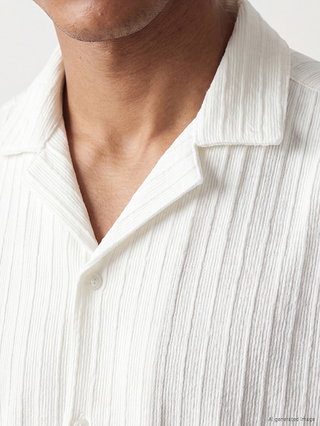 Regular Fit Camp Collar Textured Men's Basic Shirt-2