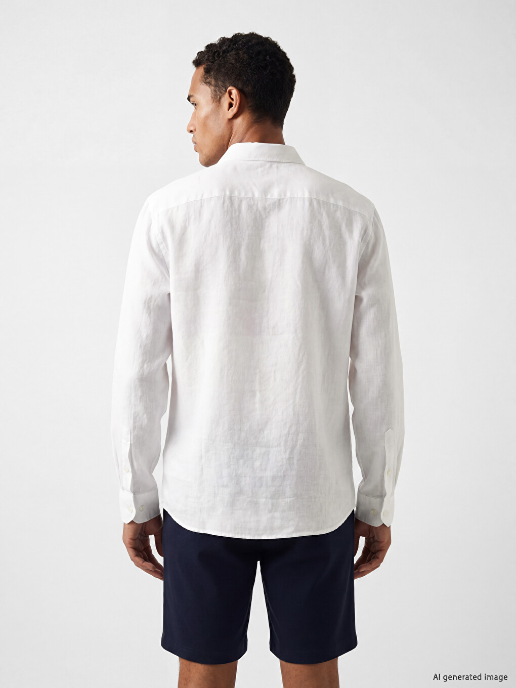 Regular Fit 100% Linen Men's Shirt-3