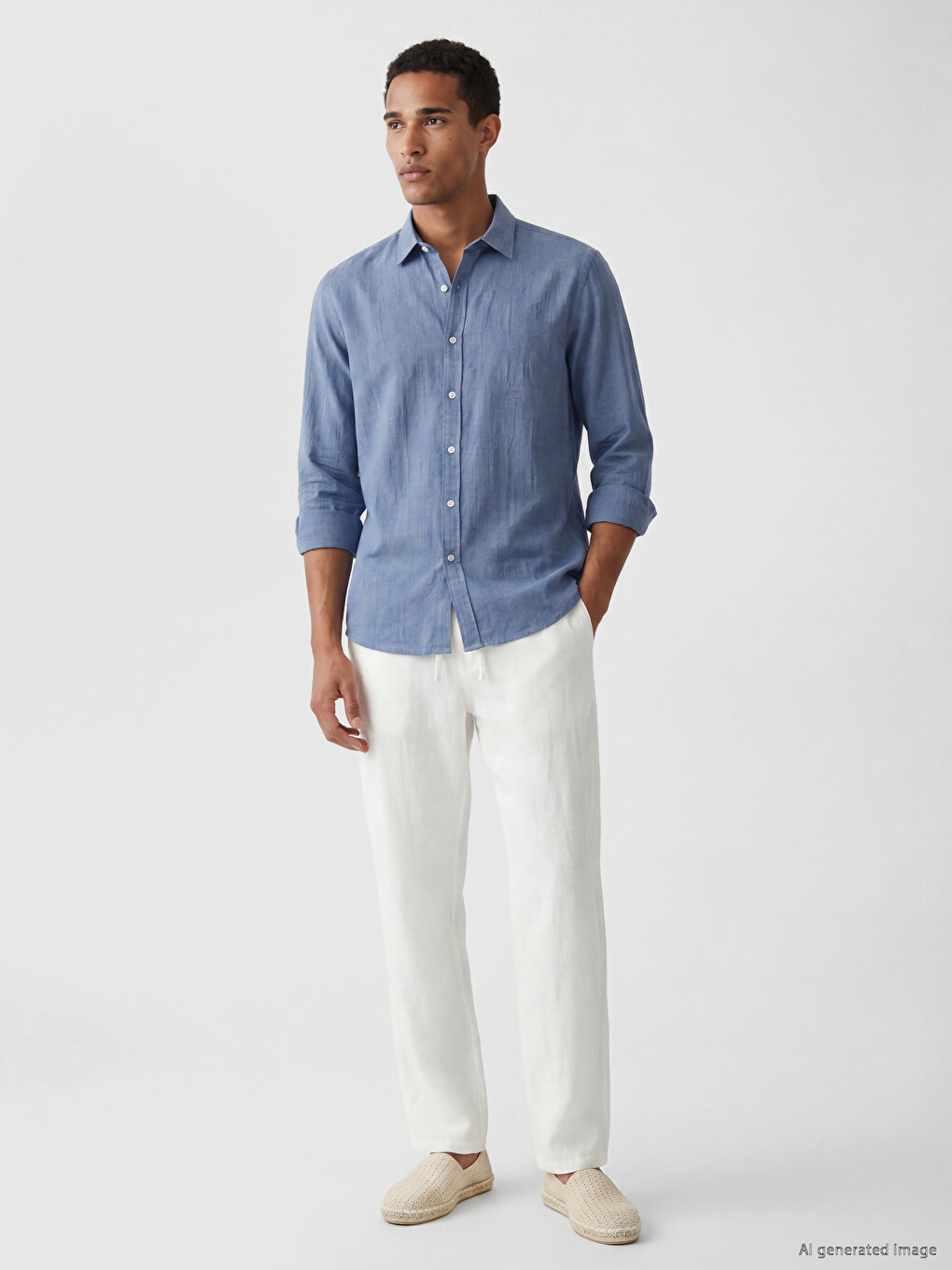 Regular Fit %100 Linen Men's Shirt-1