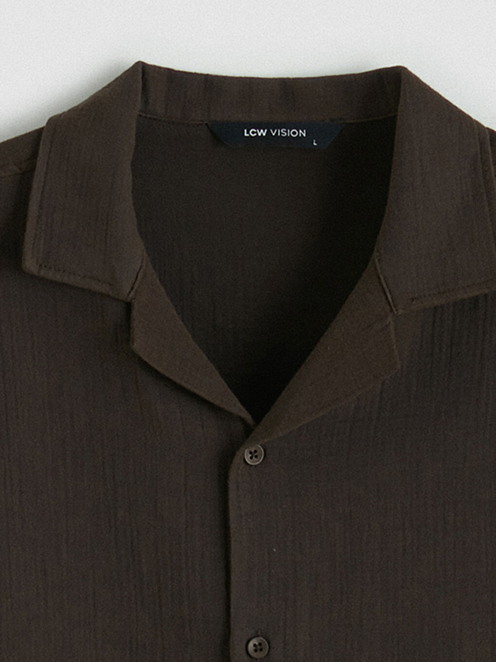 Kahverengi Regular Fit Resort Yaka Müslin Erkek Gömlek-6