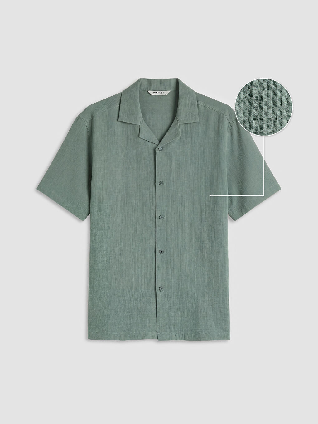 Petrol Regular Fit Resort Yaka Müslin Erkek Gömlek-4