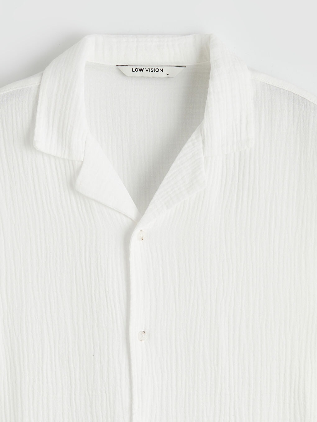 Ekru Regular Fit Resort Yaka Müslin Erkek Gömlek-5