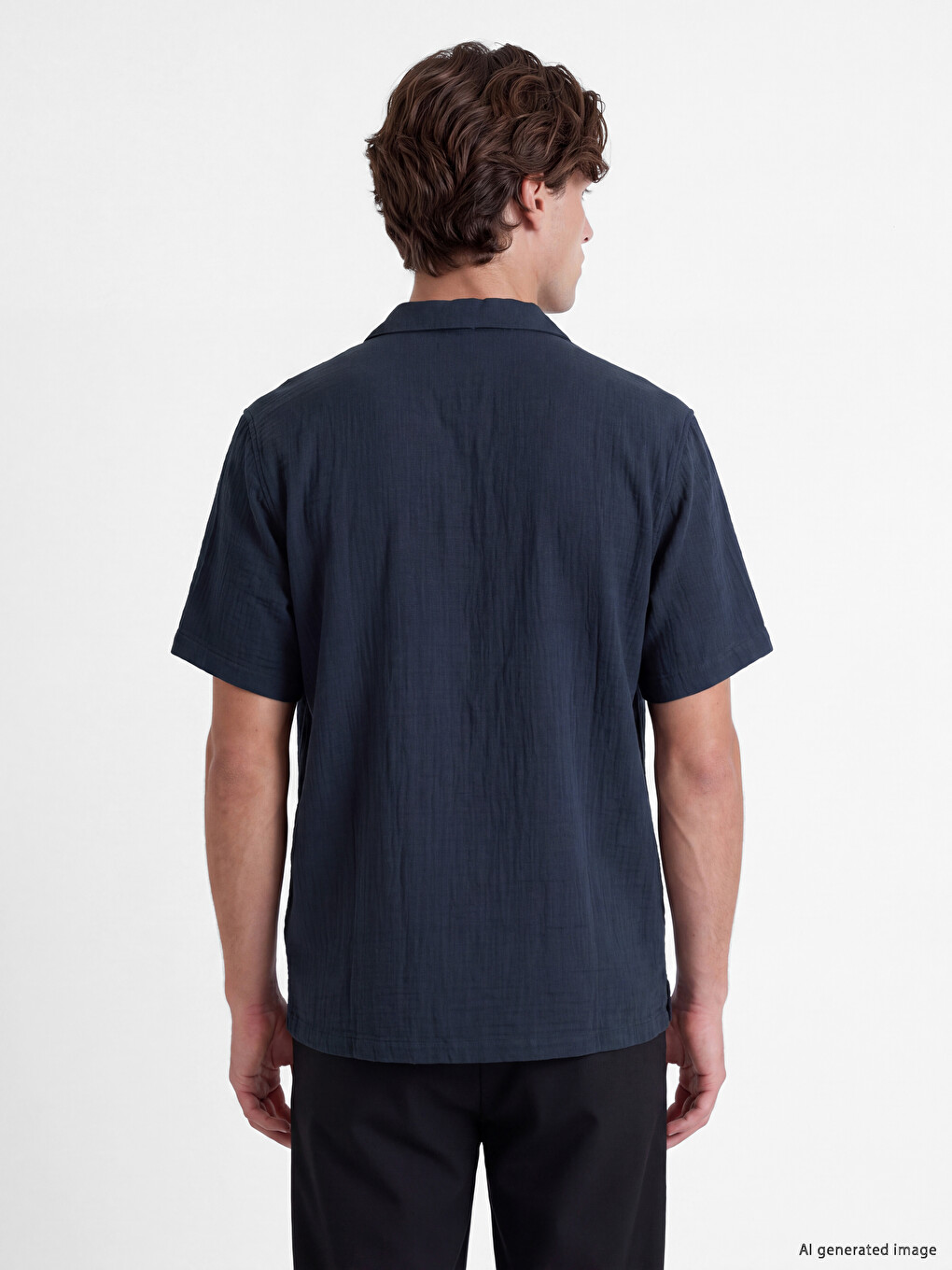 Standard Fit Muslin Men's Textured Shirt-3