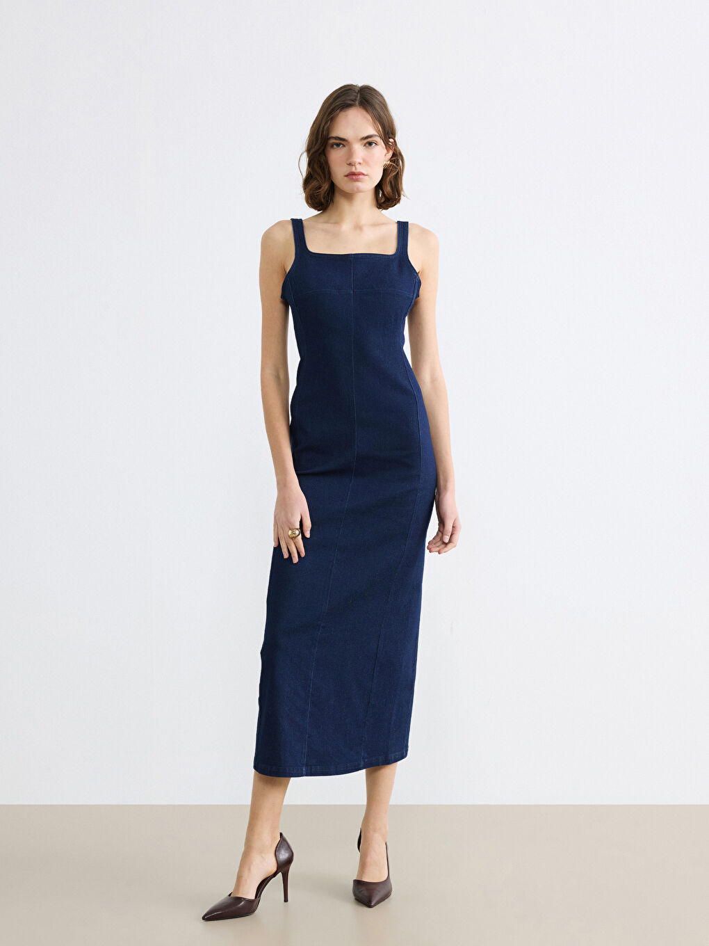 Жена Индиго Рокля от дънков плат