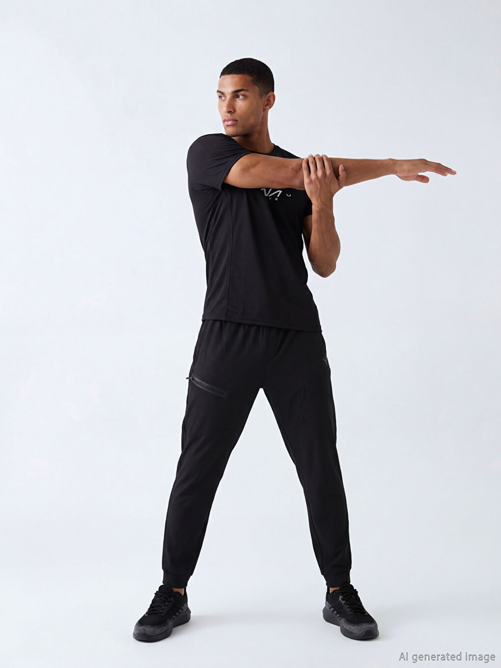بنطال رياضي رياضي أسود رجل