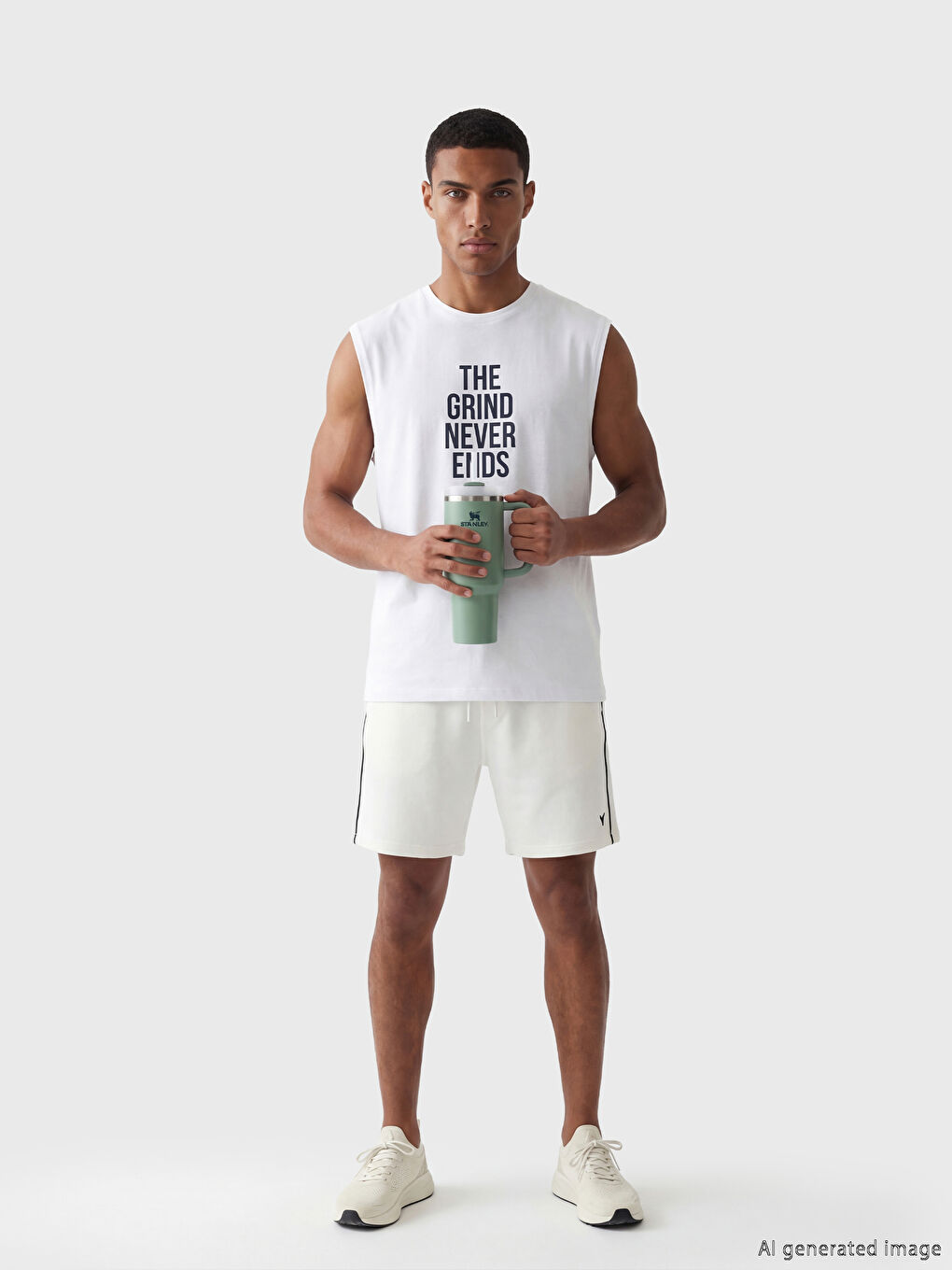 Crew Neck Printed Men's Athletic Tank Top-1