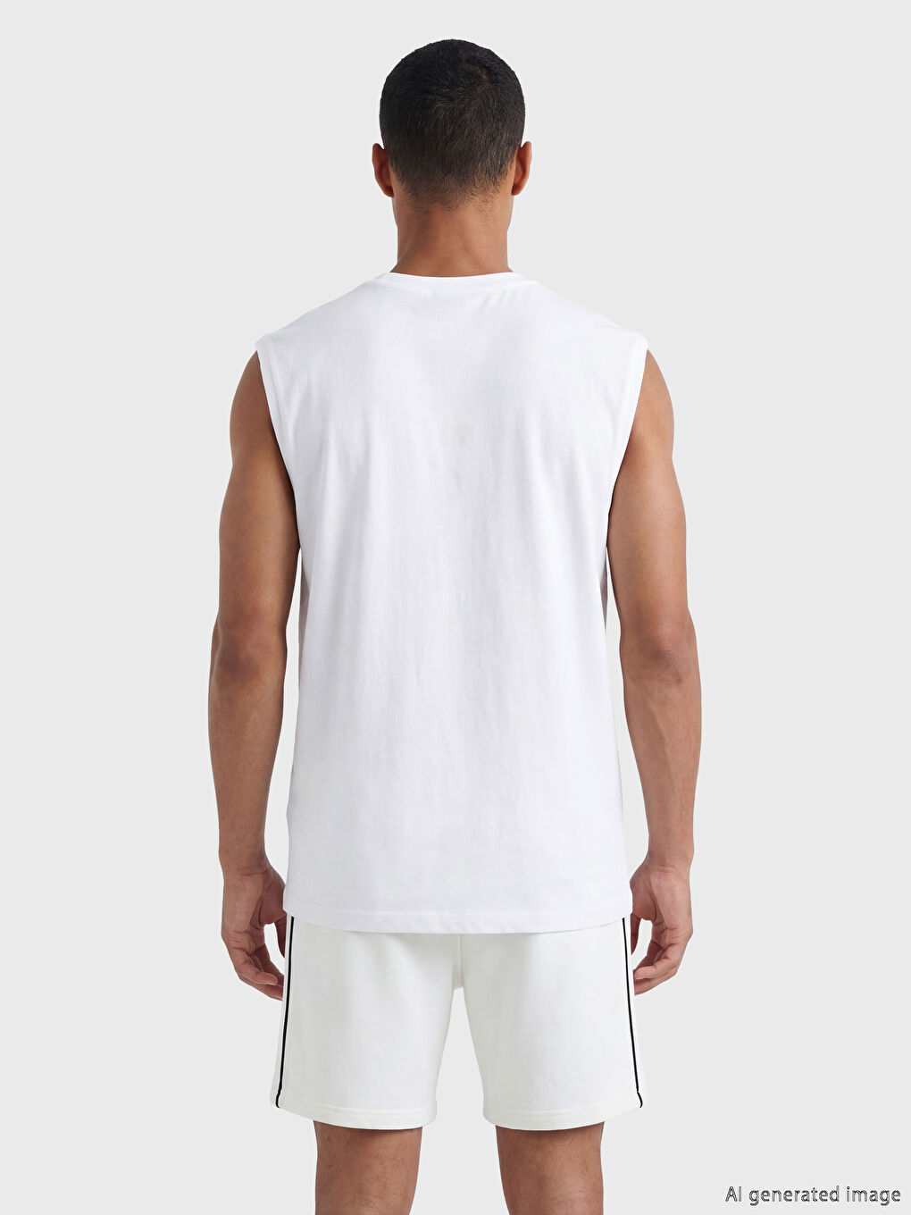 Crew Neck Printed Men's Athletic Tank Top-3