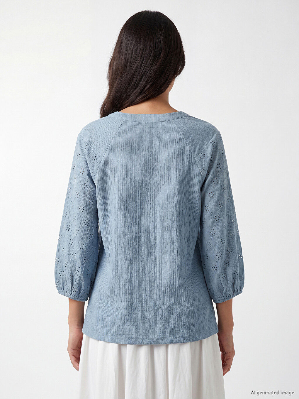 V Neck Embroidered Raglan Sleeve Women's Body-4