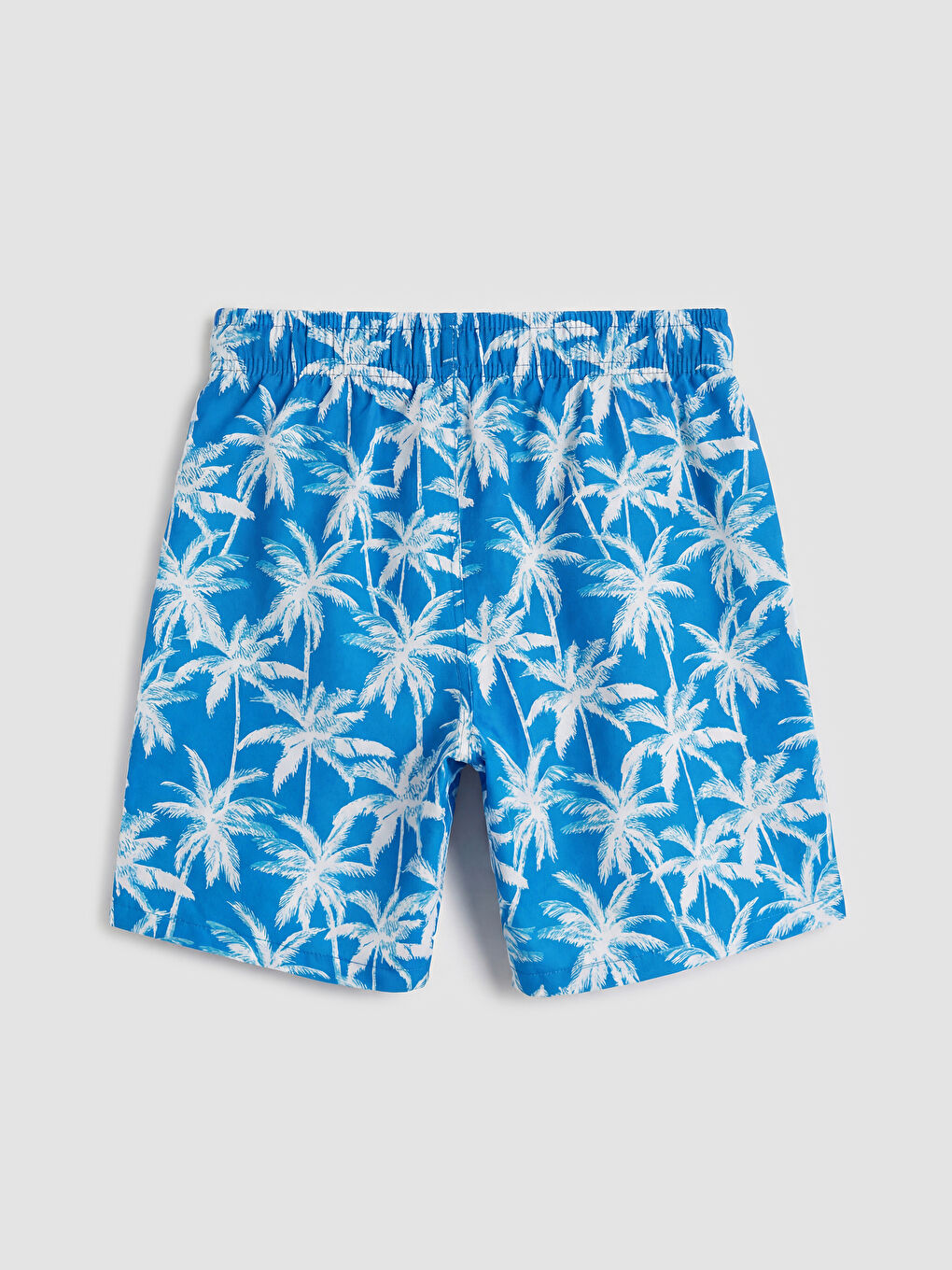 Mavi Palmiye Desenli Erkek Çocuk Deniz Şortu-1