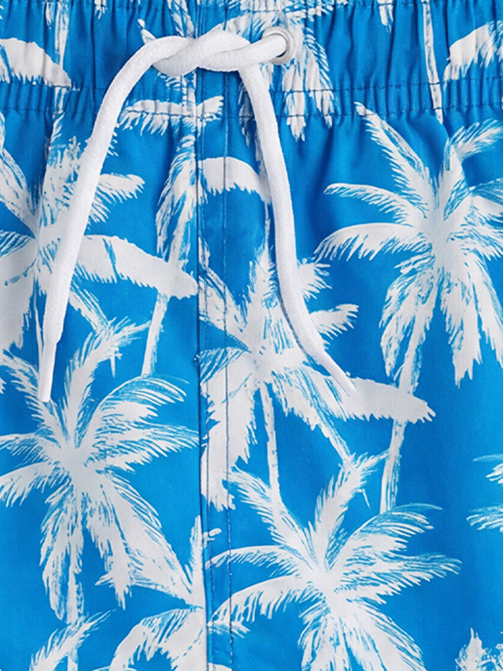Mavi Palmiye Desenli Erkek Çocuk Deniz Şortu-2