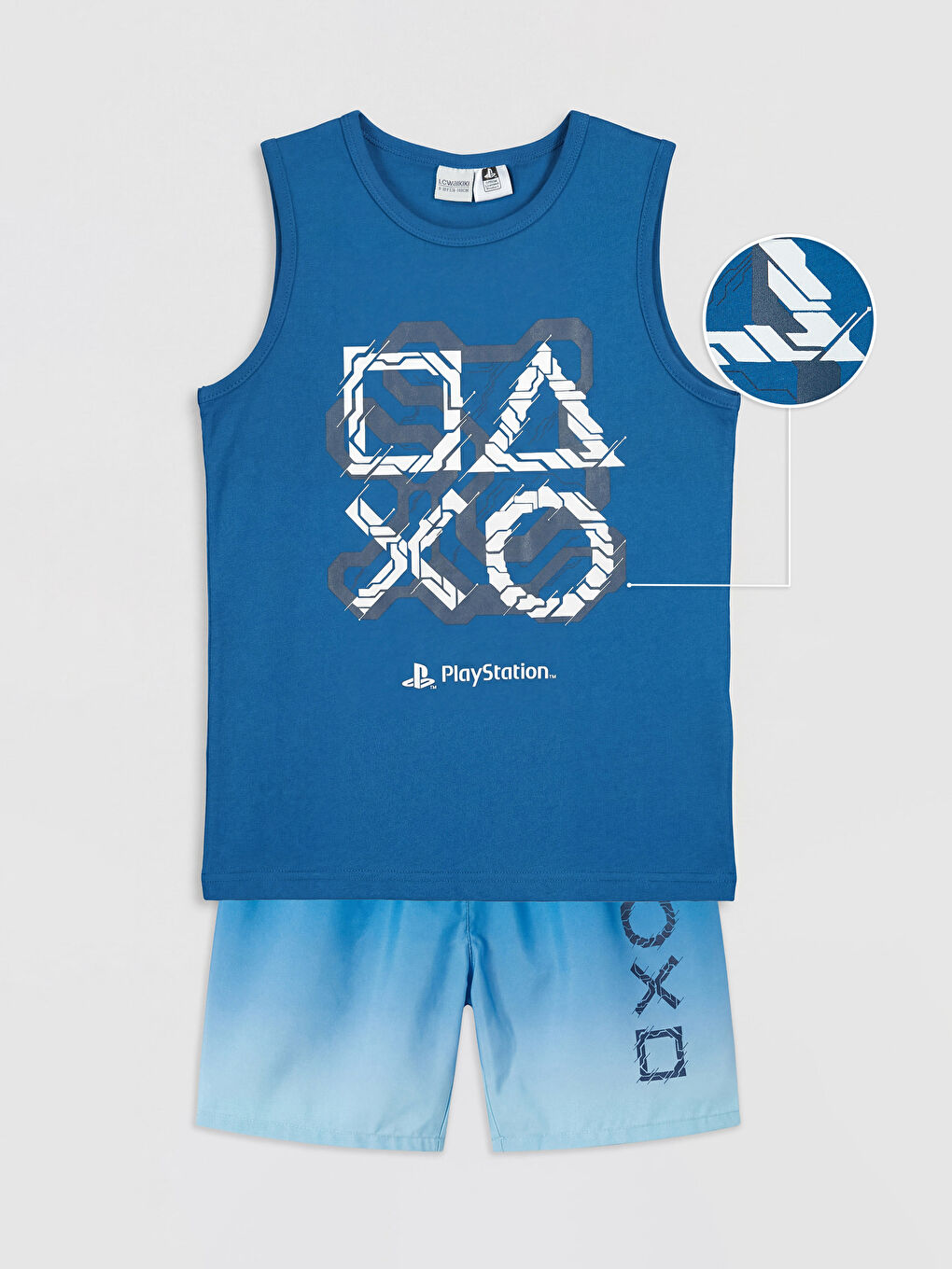 Mavi PlayStation Baskılı Erkek Çocuk Mayo Takımı
