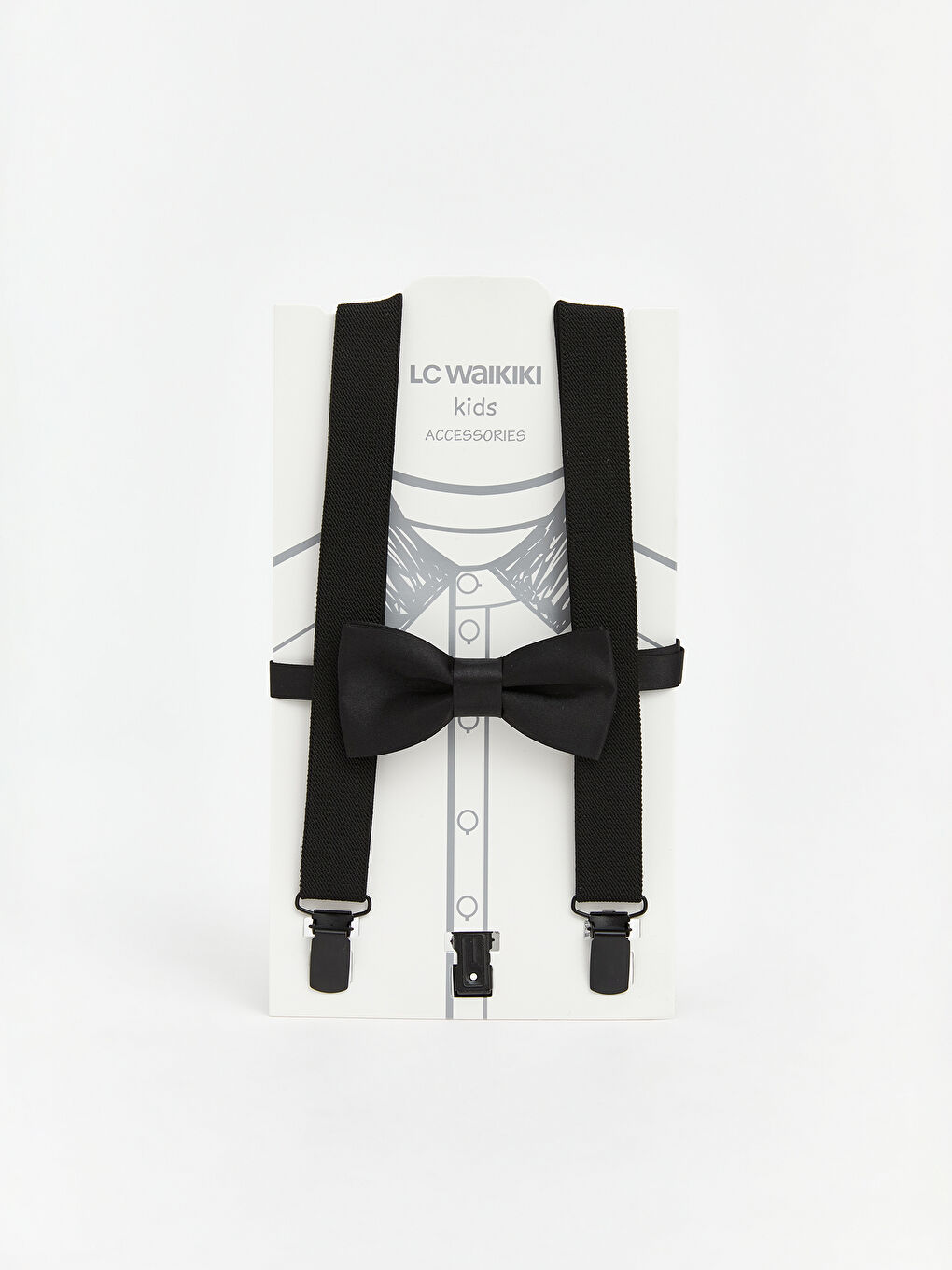 Siyah Erkek Bebek Papyon ve Pantolon Askısı