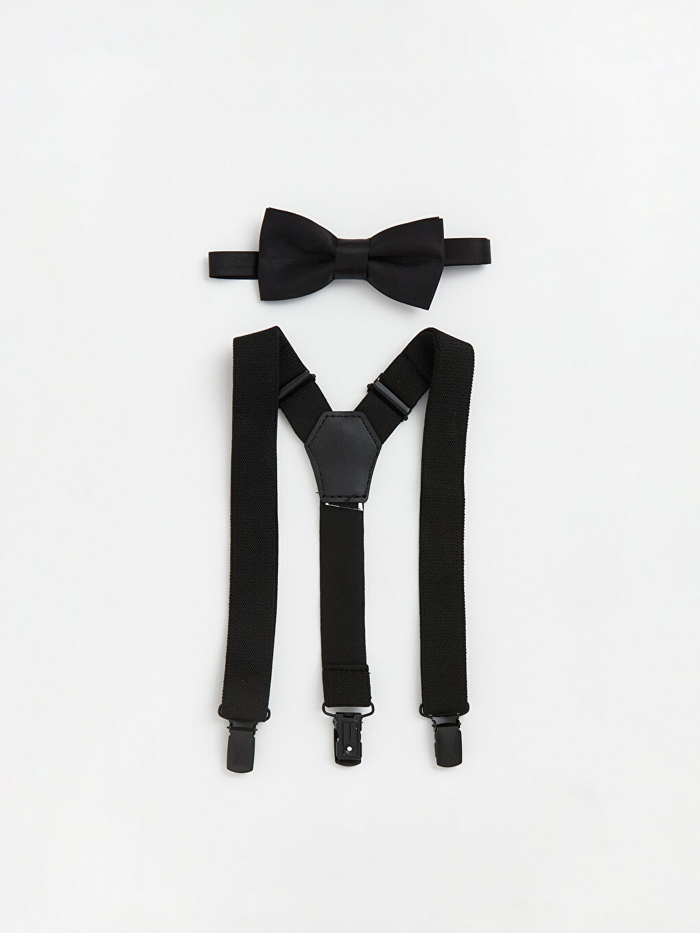 Siyah Erkek Bebek Papyon ve Pantolon Askısı-1