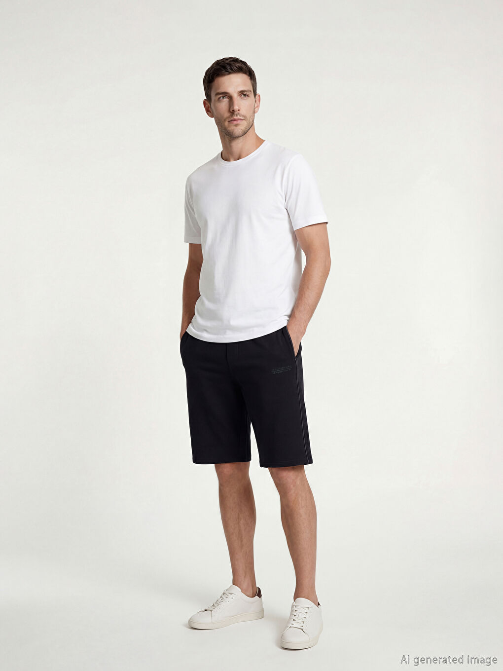 Siyah Standart Kalıp Erkek Şort