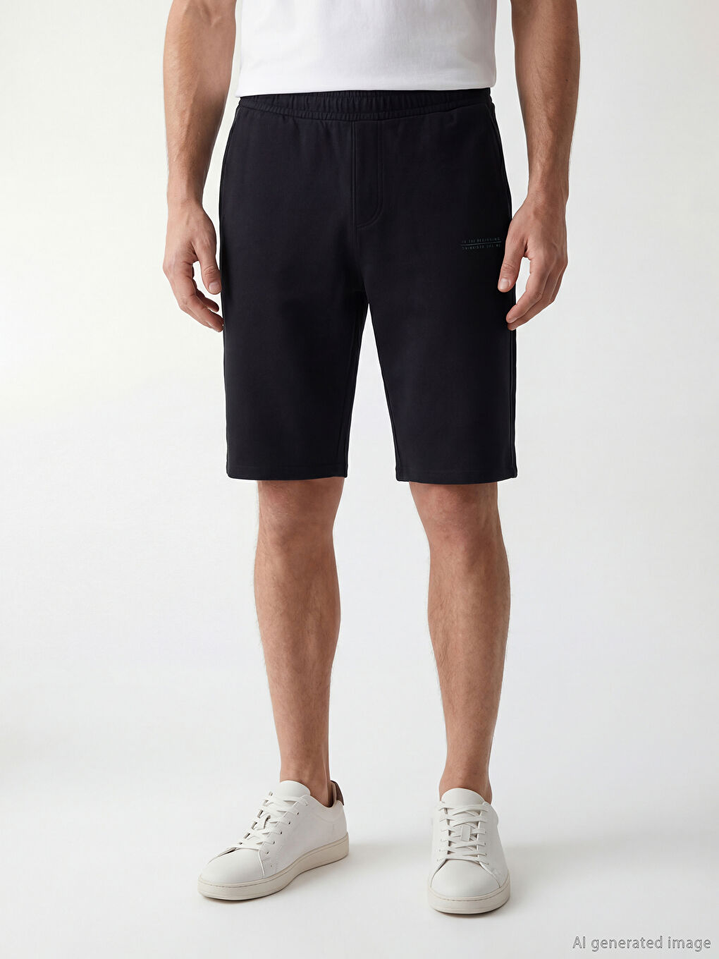 Siyah Standart Kalıp Erkek Şort-1