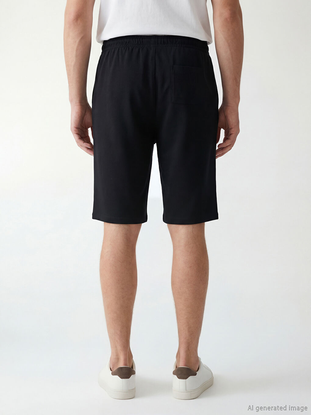 Siyah Standart Kalıp Erkek Şort-2