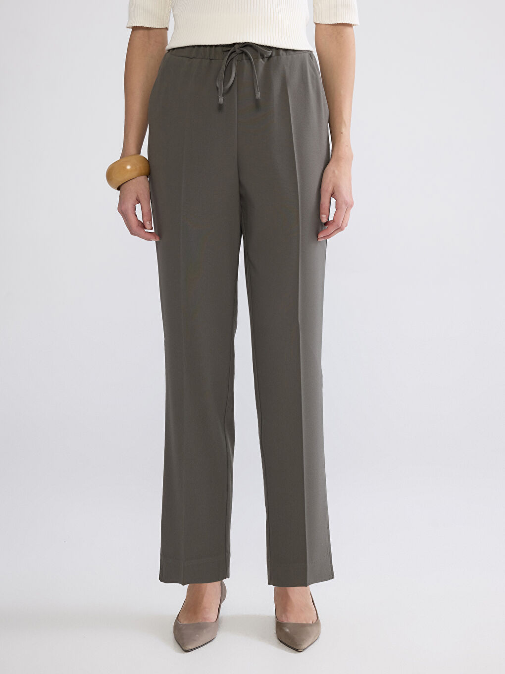 Elasticated Waist Women's Trousers-1