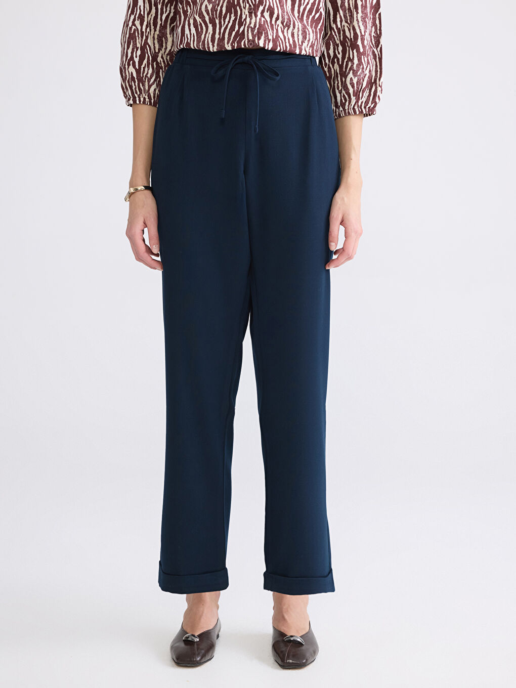 Women's Trousers with Elastic Waistband-1
