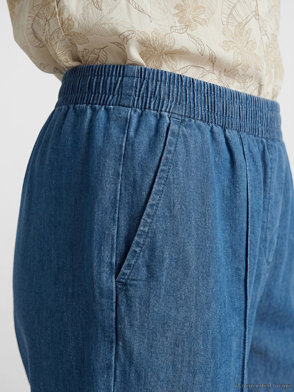 Elastic Waist Straight Fit Women's Jeans-2