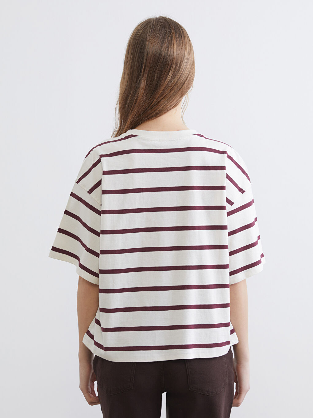 Žena BORDO Majica kratkih rukava-3