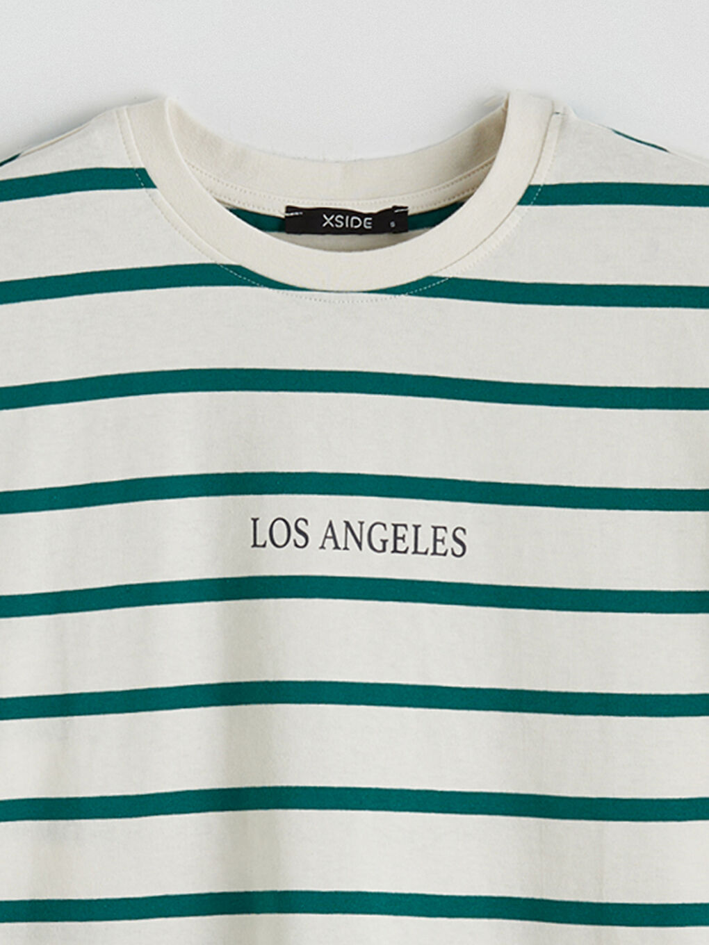 Κοντομάνικο Ριγέ Μπλουζάκι με Στρογγυλή Λαιμόκοψη για γυναίκες Oversize-5