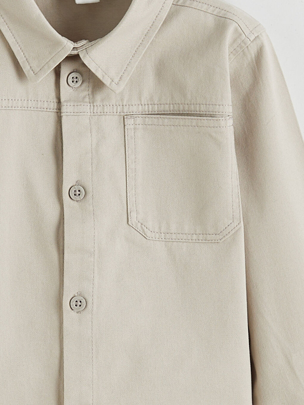 Gri Tek Cepli Uzun Kollu Erkek Çocuk Gömlek-2