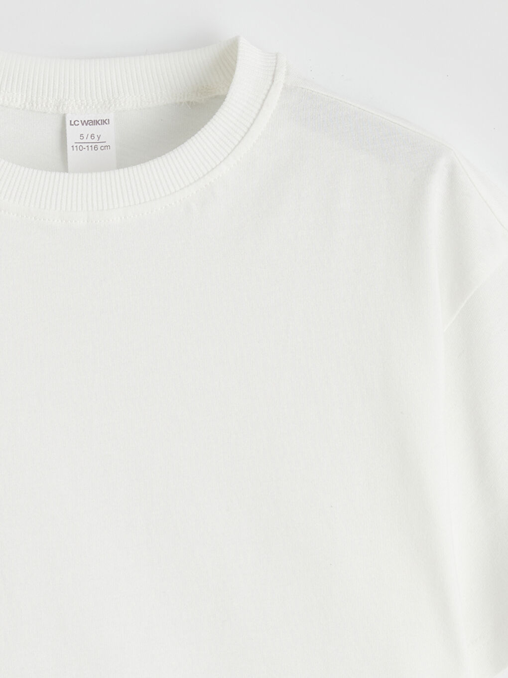 Ekru Bisiklet Yaka Basic Erkek Çocuk Tişört-1