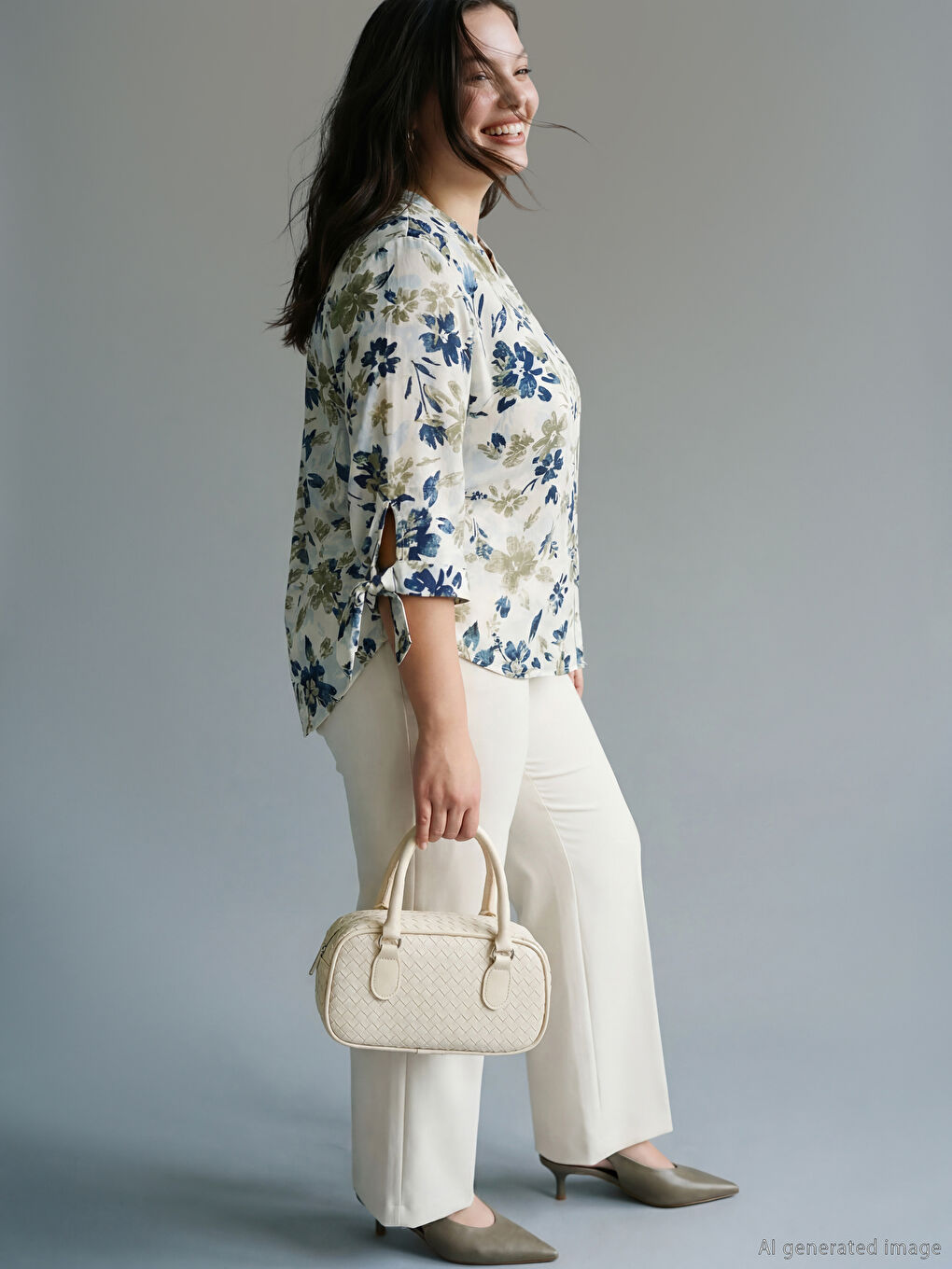 Notch Neck Floral Blouse