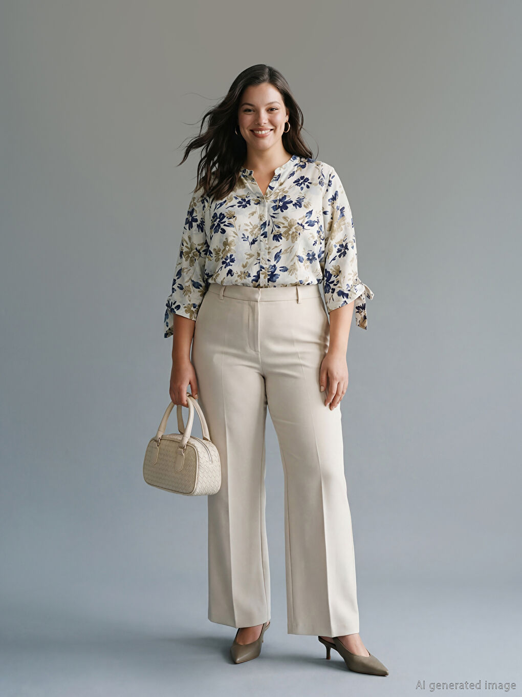 Notch Neck Floral Blouse-1