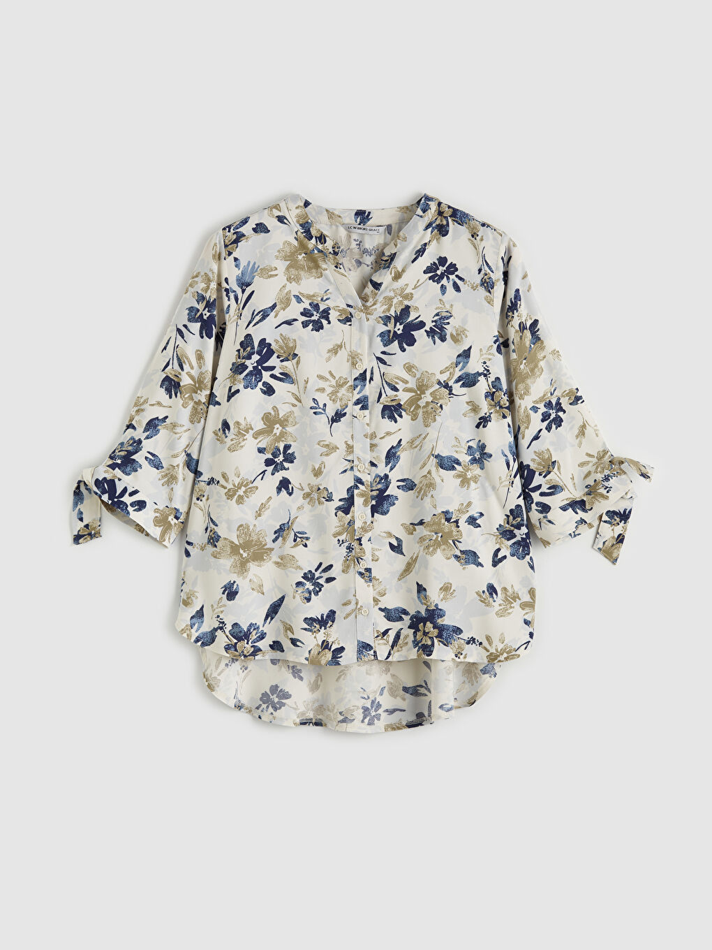 Notch Neck Floral Blouse-2