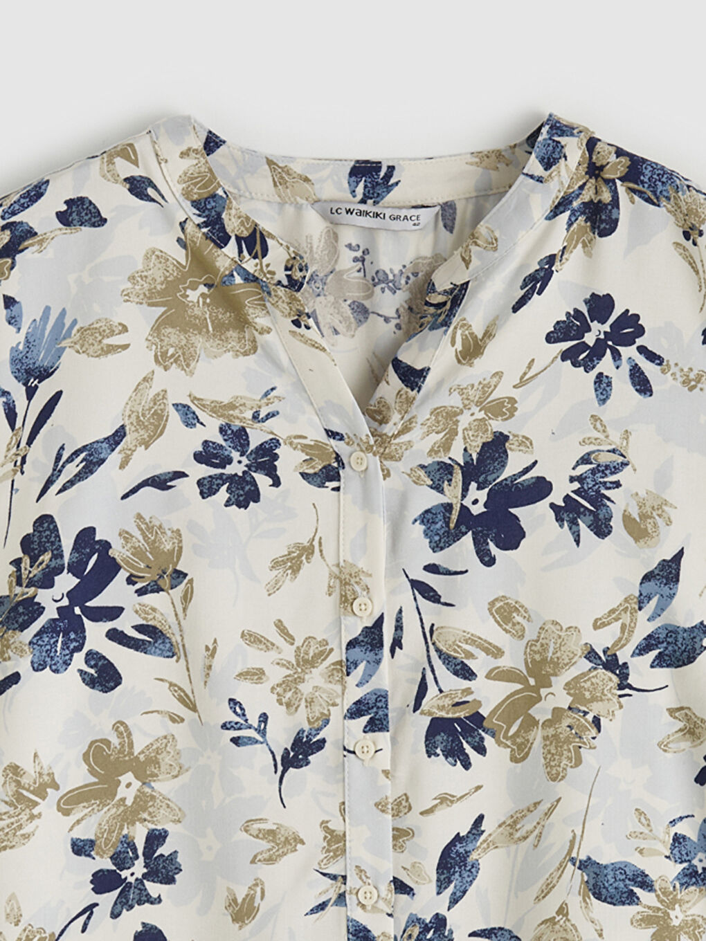 Notch Neck Floral Blouse-3
